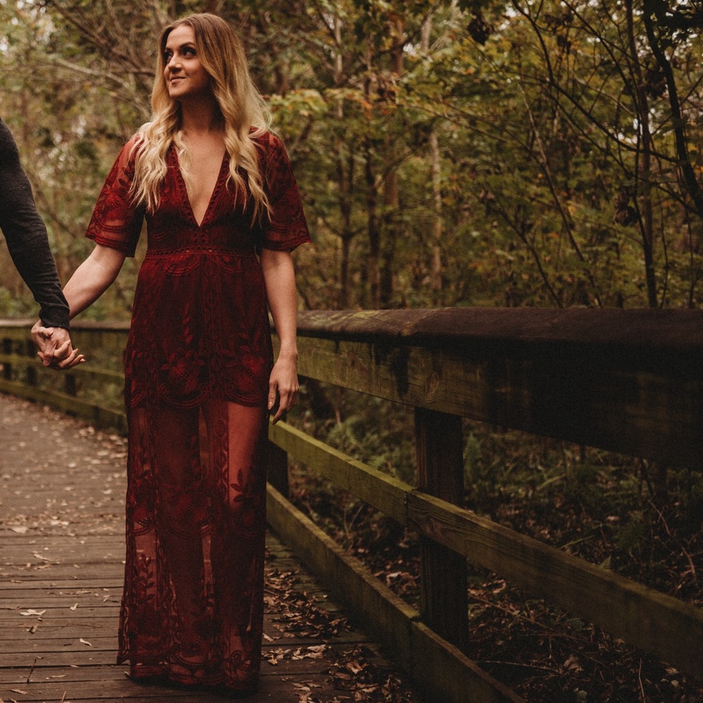 Burgundy/ wine red dress